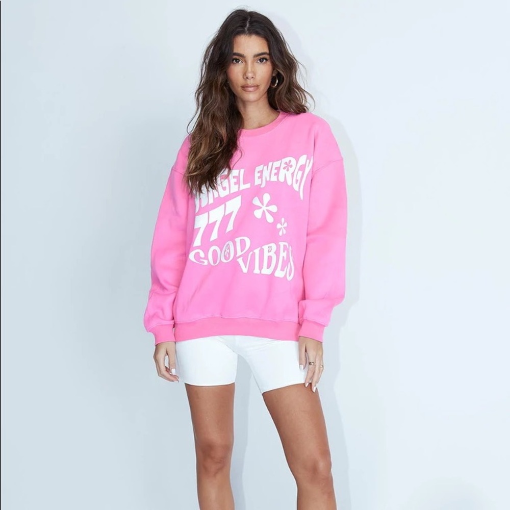 Princess polly MATCH MY ENERGY CREWNECK JUMPER/SWEATER PINK